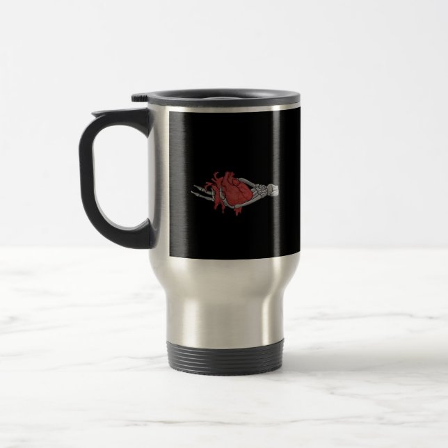 Mug De Voyage Mains du squelette du coeur (Gauche)