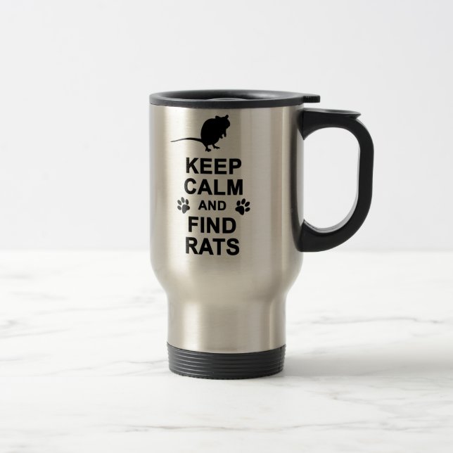 Mug De Voyage Maintenez les rats calmes et de découverte (Droit)