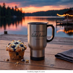 Mug De Voyage Maison de lac Chic Typographie Personnalisée