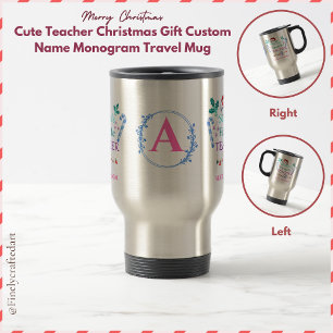 Mug De Voyage Maître Noël Cadeau de Noël Nom personnalisé Monogr