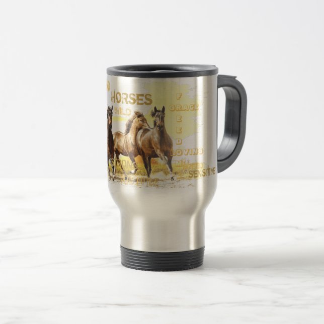 Mug De Voyage Majestic Chevaux Voyage Mug (Devant droit)