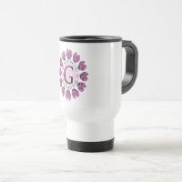 Majuscule G monogramme floral