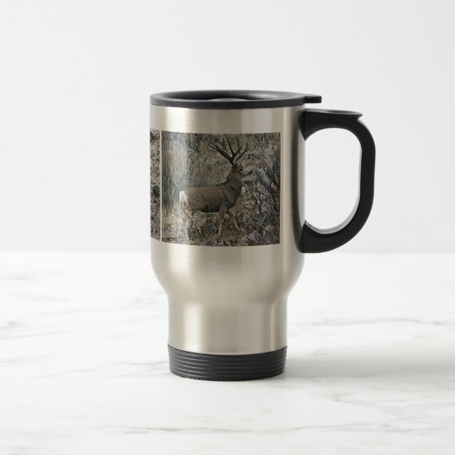 Mug De Voyage Mâle de cerfs communs de mule de monstre (Droit)