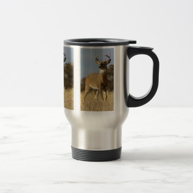 Mug De Voyage Mâle de Whitetail d'automne (Droit)