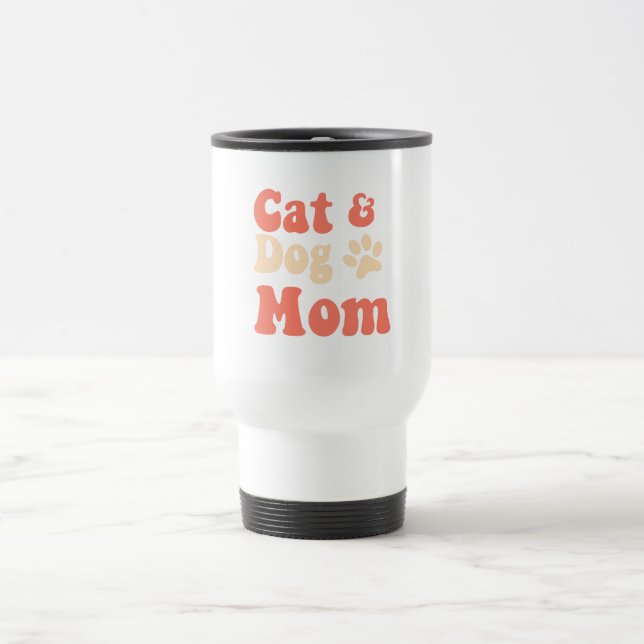 Mug De Voyage Maman de chien de chat (Centre)