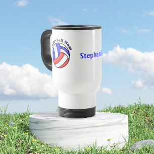 Mug De Voyage Maman de volleyball avec nom