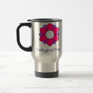 Mug De Voyage Maman de volleyball de roses indien