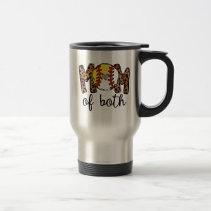Mug De Voyage Maman Des Deux Softball De Baseball Softball