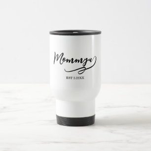 Mug De Voyage Maman Est élégant noir et blanc 
