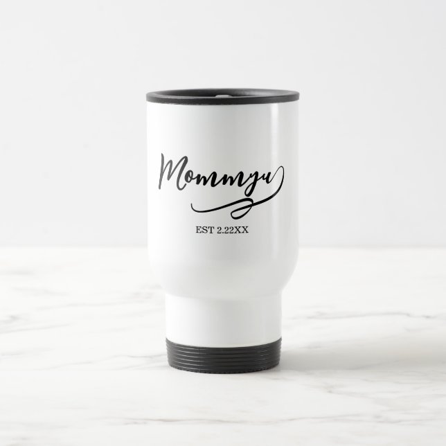 Mug De Voyage Maman Est élégant noir et blanc  (Centre)