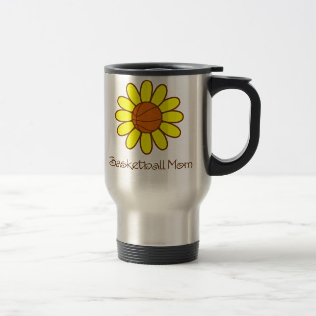 Mug De Voyage Maman jaune de basket-ball (Droit)