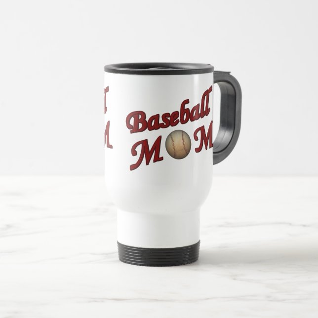 Mug De Voyage Maman mignonne de baseball  (Devant droit)
