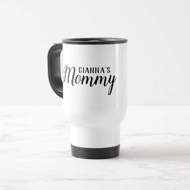 Mug De Voyage Maman Personnalisée Blanc (Devant gauche)