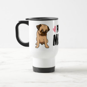 Mug De Voyage Maman Pug Mignon Dessin Animé Chiens Pug