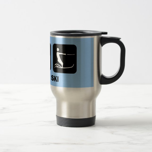 Mug De Voyage mangez le ski d'eau de sommeil (Droit)