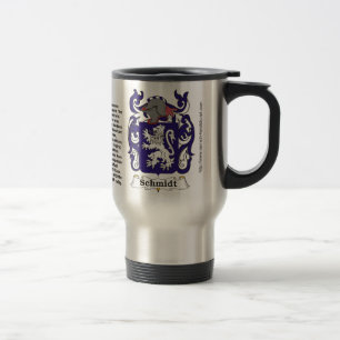 Mug De Voyage Manteau de famille de Schmidt des bras sur une