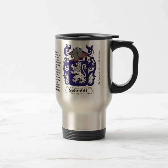 Mug De Voyage Manteau de famille de Schmidt des bras sur une (Droit)