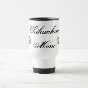 Mug De Voyage Manuscrit de maman de chiwawa avec Pawprints