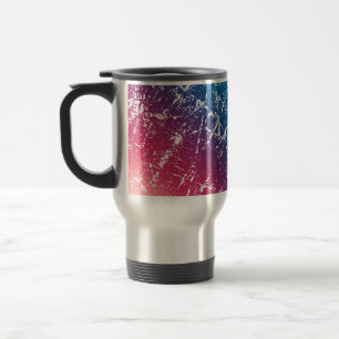 Mug De Voyage Marbre bleu rouge multicolore rayé débrayé
