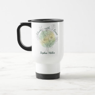 Mug De Voyage Marguerite de naissance d'avril personnalisée avec
