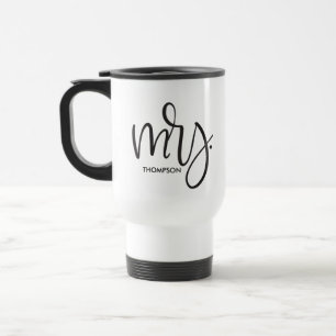 Mug De Voyage Mariage de Mme Script moderne personnalisée