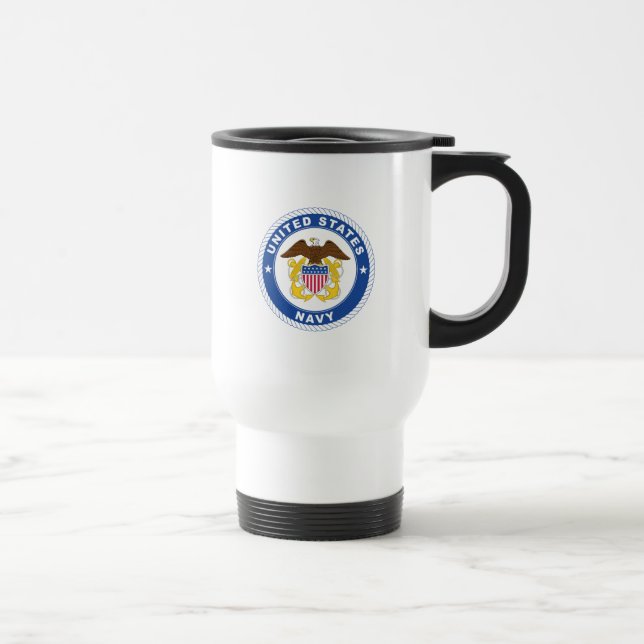 Mug De Voyage Marine américaine | Officier Crest (Droite)