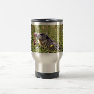 Mug De Voyage Marmotte alpine près de la fleur