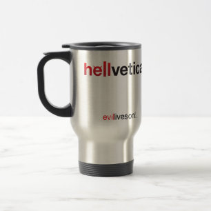 Mug De Voyage Marque au Hellvetica rouge et noir