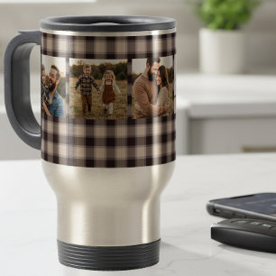 Mug De Voyage Marron Rustique Buffalo Plaid Famille Homme 5 Phot