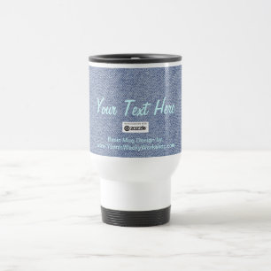 Mug De Voyage Matériel Jean Bleu, votre texte ici