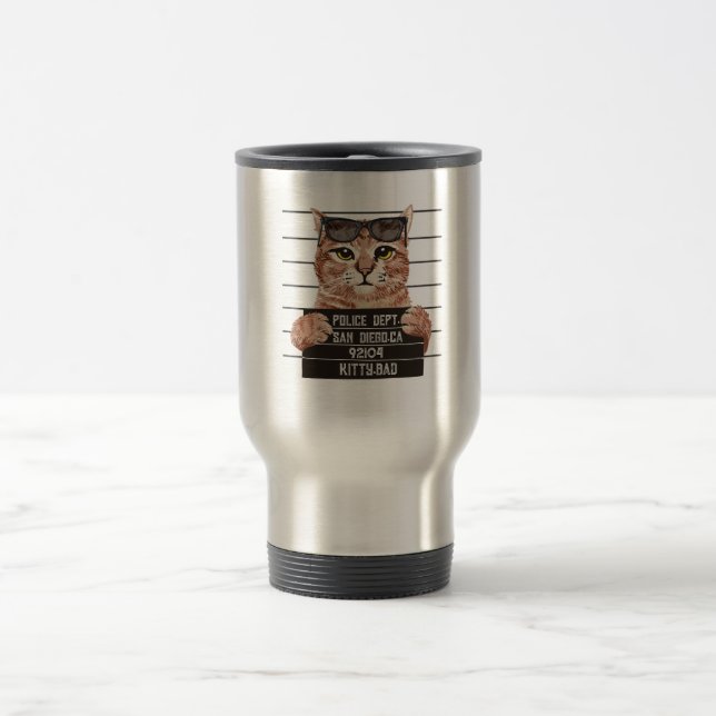 Mug De Voyage mauvaise conception du chat mignon | design chats (Centre)