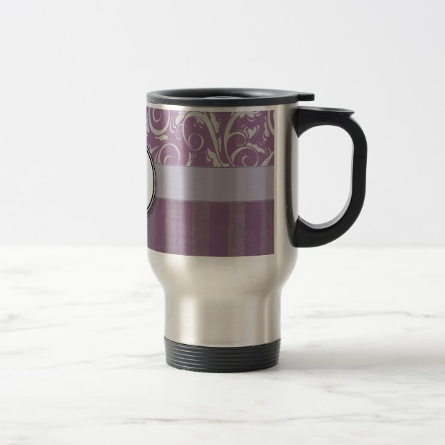 Mug De Voyage Mèches et rayures florales de lavande avec le (Droit)