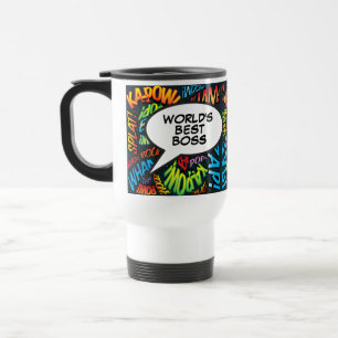 Mug De Voyage Meilleur Boss du monde amusant Retro moderne Comic