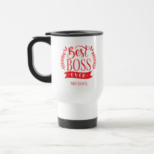Mug De Voyage Meilleur Boss jamais personnalisé Wreath