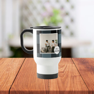 Mug De Voyage Meilleur Cadeau Grand-Père En Plaque Bleue Et Noir