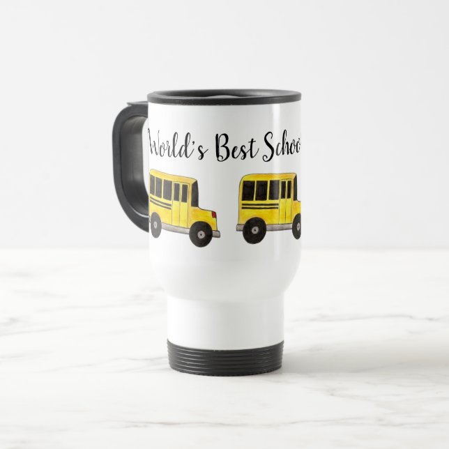 Mug De Voyage Meilleur conducteur de bus scolaire du monde Cadea (Devant gauche)