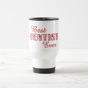 Mug De Voyage Meilleur Dentiste Jamais Dents Lèvres Typographie
