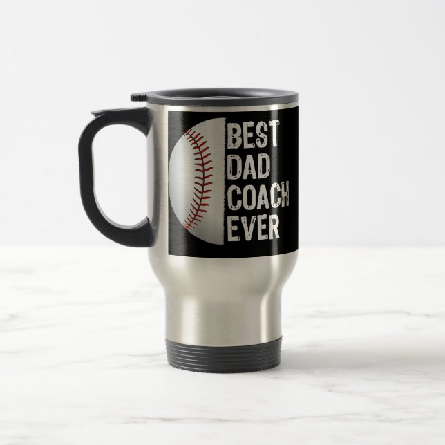 Mug De Voyage Meilleur entraîneur papa toujours Drôle de basebal (Gauche)