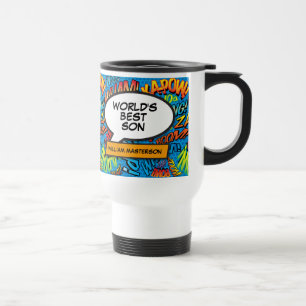 Mug De Voyage Meilleur fils Moderne Rétro Bande Dessinée Pop Art