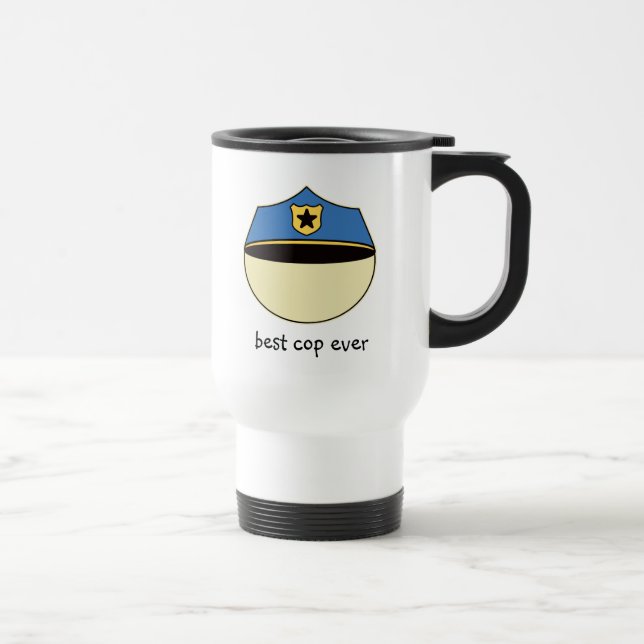 Mug De Voyage Meilleur flic fait sur commande jamais (Droite)