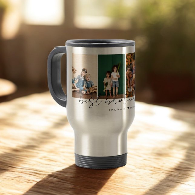 Mug De Voyage Meilleur Frère Ever Écriture Moderne 4 Photos Coll (Créateur téléchargé)