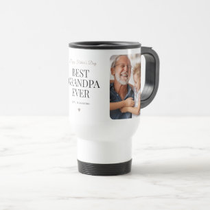 Mug De Voyage Meilleur Grand-Papa Minimaliste Photo Blanc Voyage