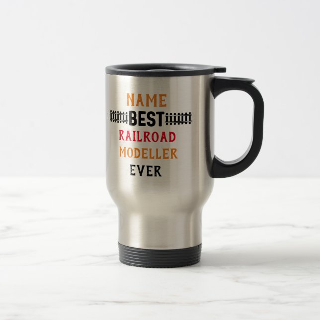Mug De Voyage Meilleur Modeleur de chemin de fer jamais utilisé  (Droit)