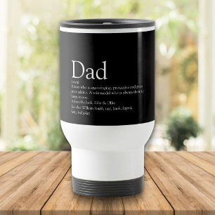 Mug De Voyage Meilleur Papa, Daddy, Définition de Père Noir et B