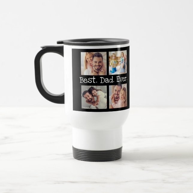 Mug De Voyage Meilleur papa Ever 4 photo Collage de photos Garde (Gauche)