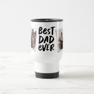 Mug De Voyage Meilleur papa jamais deux-photos tendance noir Fêt
