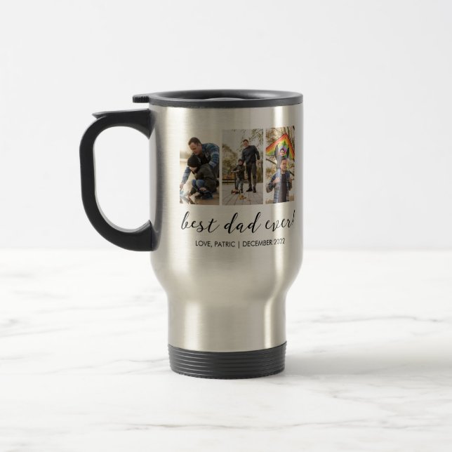 Mug De Voyage Meilleur papa jamais garder Multi Photo (Gauche)