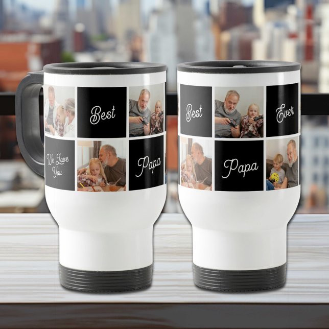 Mug De Voyage Meilleur Papa Jamais Personnalisé Photo Familiale  (Créateur téléchargé)