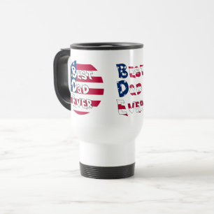 Mug De Voyage Meilleur Papa USA Drapeau