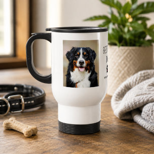 Mug De Voyage Meilleur père de chien Deux photos Texte manuscr